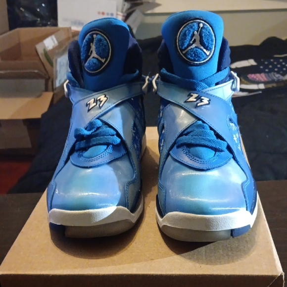 Jordan 8 Retro (GS) Snow Blizzard Sneakers Men 7Y Womens 8.5 Worn Once - Picture 4 of 9